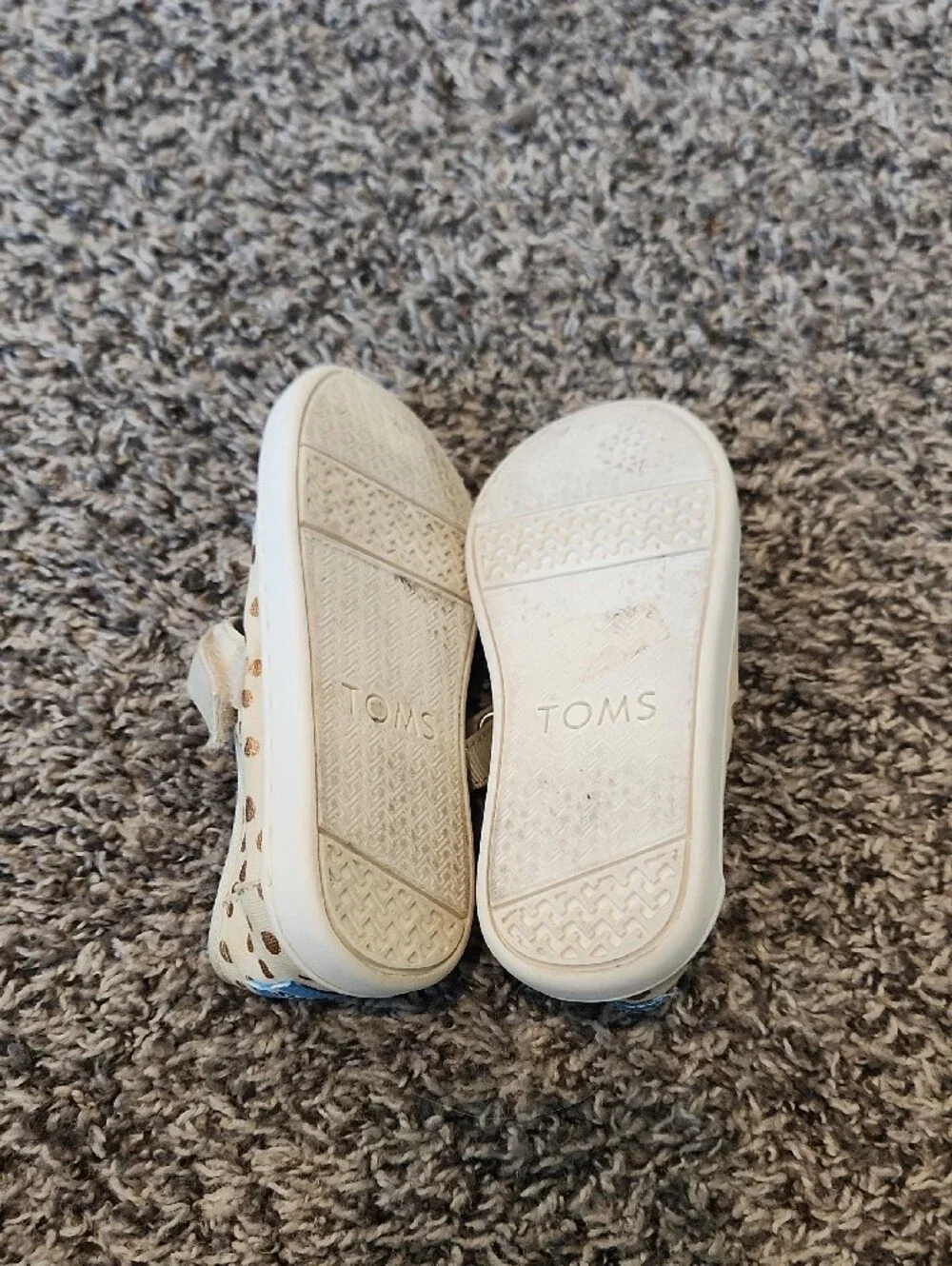 TOMS Cream Mary Jane Sneakers with Metallic Gold Dots